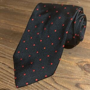 Church’s Navy Red Dot Silk 59” Necktie NEW NWOT